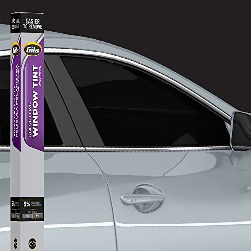 Gila Super Limo JS242 Film teinté Statique pour vitres de Voiture, Transmission de lumière Visible à 5%, Application Facile, intimité et contrôle de l’éblouissement, 61 x 198 cm, Noir