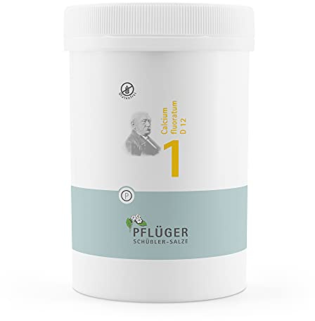 PFLÜGER Schüßler-Salz Nr. 1 Calcium fluoratum D12, 4000 Tabletten | Das Salz der Haut und des Bindegewebes, Schüssler Salze, glutenfrei, Arzneimittel