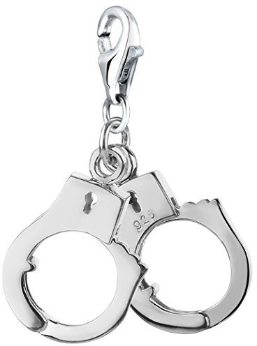 Nenalina Handschellen Karabiner Charm Anhänger Bettelarmband 925 Silber