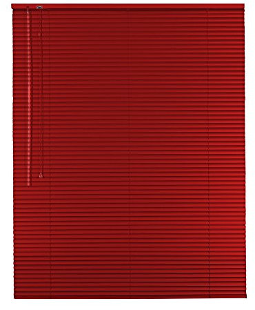 Original Easy-Shadow Aluminium Jalousie Jalousette Breite 75 x 230 cm Höhe in Farbe rot - Bedienseite links - Fensterjalousie Jalousien Alu-Jalousien Alu-Jalousetten Fenster Rollo Lamellenbreite 25 mm Lamellen / Maßanfertigung
