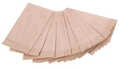 Logbuch-Verlag 100 mini Papiertüten Kraftpapier braun 6,3 x 9,3 cm kleine Papier Flachbeutel Schmuckbeutel Mini-Tüte