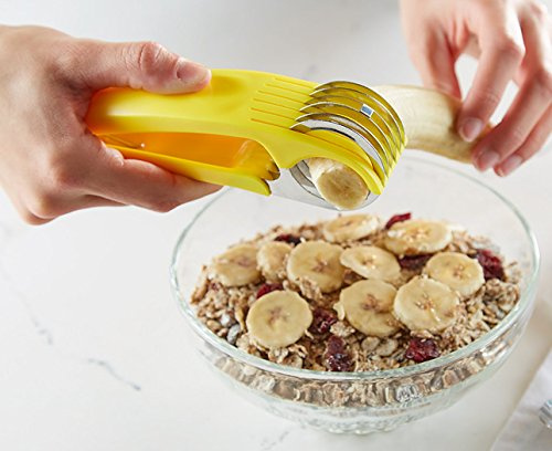 Burwells Banana Slicer Stainless Steel Fruit Cutter Chopper Splitter Handy Kitchen Tool
