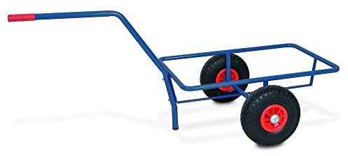 BRB Handwagen ohne Behälter, Tragkraft 200 kg, kunststoffbeschichtet in blau RAL 5010
