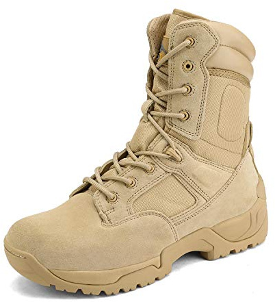 NORTIV 8 Herren Militärstiefel Einsatzstiefel Boot | Herausnehmbare stoßdämpfende Einlegesohle Reißverschluss Taktische Security Stiefel Kampfstiefel Springerstiefel Armee Schuhe