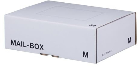 Ropipack Mailbox Versandkarton Versandbox wiederverschließbar 331 x 241 x 104 mm Weiß M - 20 Stück