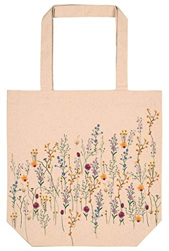 Moses Shopper av ekologisk bomull | bärväska med blommotiv | praktiskt som shopping- och fritidsväska