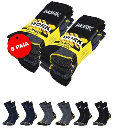 NOLOGO KATIACALZE Calze da Lavoro Uomo Donna 6 Paia - Calzini Uomo Cotone, Calze per Scarpe Antinfortunistiche, Calzini Anti vesciche, Traspiranti, Super Resistenti, Ciclista, 39/42