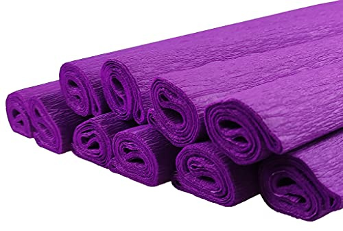 Netuno 10 Rollen Krepppapier Violett 200 x 50 cm Bastelkrepp Bastelpapier | Krepp Papier Papierrollen Dekoration Basteln Floristenkrepp Gärtnerkrepp crepe paper Laternen Girlanden Hochzeit