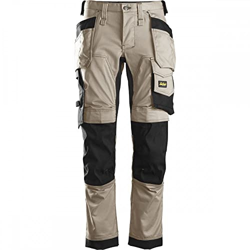 Snickers Workwear Allroundwork Stretch Loose Fit Funciona con Bolsillos Holstertaschen Pantalones de utilidades de Trabajo, Caqui/Negro, 34W x 32L para Hombre