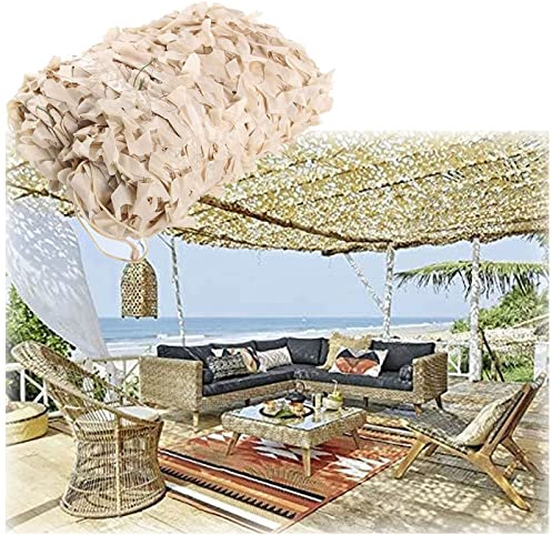 Camouflage Mesh Beige, Shade Net Cover, 2/4/6/8/10m Camouflage Net, for Outdoor Decoration, Privacy Garden Fence, Hunting, Camping, Color and Size Can Be Customized (Size : 10X10m/32.8X32.8ft)