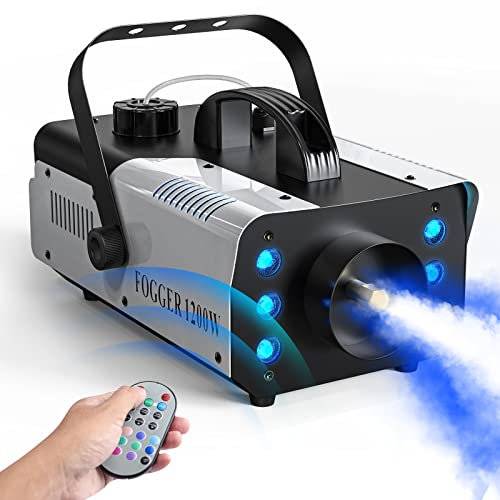 DELIBANG Fog Machine, 1200W Smoke Machine with 6 LED Lights, Wireless Remote Control for Halloween Parties, Decoration, Holiday Events, Wedding and Christmas
