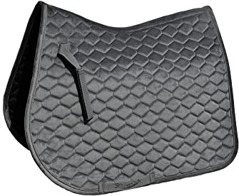 Rhinegold Velvet Hexagon GP Sattelunterlage - Pony-LavaGrey