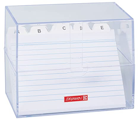 NEU BRUNNEN Karteikarten-Box DIN A6 mit Karteikarten transparent