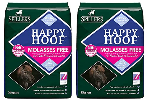 SPILLERS HAPPY HOOF Molasses Free (20kg x 2) | Supports Hoof Health, Horse Feed Suitable for all Horses and Ponies Prone to Laminitis, Chaff Low in Starch and Sugar