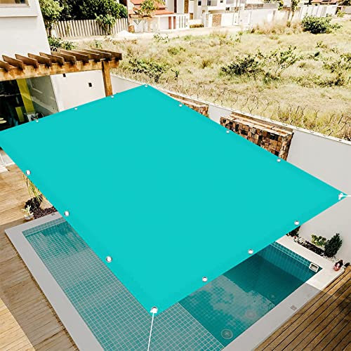 Sonnensegel Balkon Rechteckig 4 x 5 m Sonnenschutz Netz Camping Schatten Reißfest Wetterfest für Patio Hinterhof Rasengarten, Himmelblau