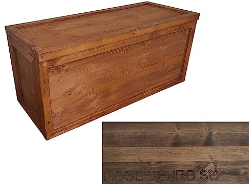 TOTAL WOOD 2012, Arcón de Madera Natural Impregnada, Modelo Samuel, Organizador con Marcos Reforzados para Interiores y Exteriores (150x40x45, Nogal Oscuro SG)