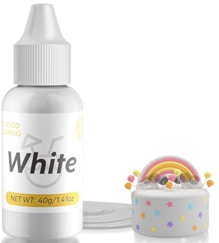Gel Food Coloring for Cake Decorating - 40g Concentrated Assorted Edible Colors - Vibrant Tasteless Food Dye Professional-Grade Dye for Easter Eggs Fondant Cookies Frosting Royal Icing Baking - White