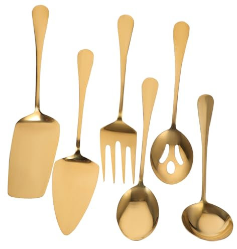 BESTonZON 1satz Besteckset Gold Teiliges Set Für Dinnerpartys Hochzeiten Und Camping Spülmaschinenfest Ergonomisches Design Für Komfortablen Halt Für Familien Und Freunde