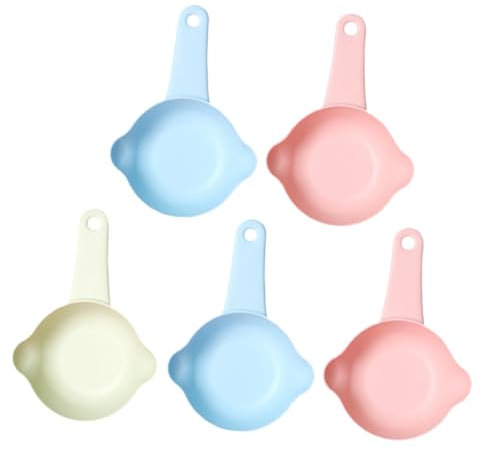 FRCOLOR Lot de 5 pelles pour nourriture pour chien - Citrons en - Verre doseur pour nourriture pour chien - Cuillère doseuse pour litière pour chat - Cuillère à mesurer