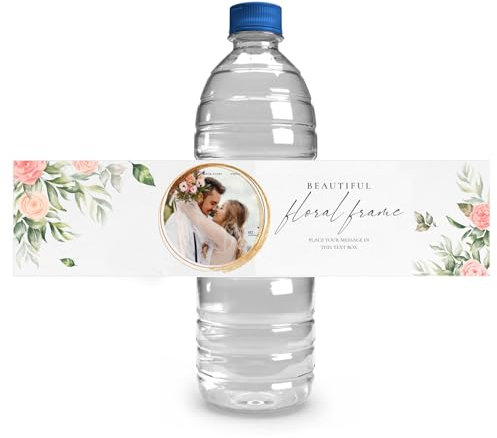 HDLOVE 30 Stück Individuelle Hochzeitsflaschenetiketten, Hochzeitsaufkleber Mit Fototext, Hochzeitswasserflaschenetiketten, Hochzeitswasserflaschenetiketten (Color : F)