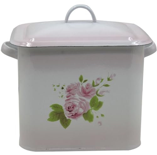 Bac À Pain Boite À Pain Vintage Dégradé De Style Élégance Française Huche À Pain, Grande Capacité Avec Couvercle En Émail Boîte De Rangement De Pâtisserie, Cadeau (Color : Pink A, S : 2.2L)