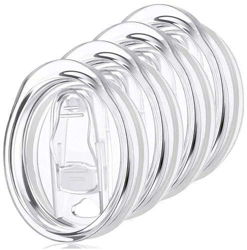 Weinglasdeckel, 340 ml, Ersatzdeckel, Innendurchmesser 7,4 cm, auslaufsichere Becher-Abdeckungen für 340 ml, Reise-Kaffeetasse und Tassenzubehör, Weiß, 4 Stück