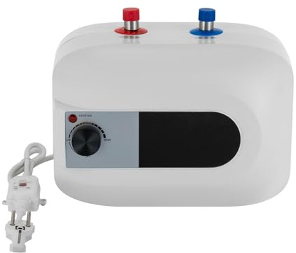 Untertischboiler 6 Liter mit Stecker 220V, 30-65°C/86-149°F Temperaturregelbereich, Elektronischer Durchlauferhitzer, Warmwasserbereiter, Warmwasserspeicher für Küchenspüle + Wachbecken, 1500W