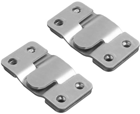Lot de 4 supports encastrés, supports de fixation murale dissimulés pour tête de lit, en acier inoxydable, crochet à clip en Z emboîtable pour photos, miroirs et cadres suspendus