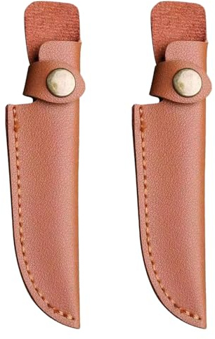 Knife Sheaths, 2PCS 7 Fixed Blade Leather Knife Pouches, Retro Belt Knife Holders for Mountaineering, Camping, Picnics, Hiking (Knife Not Included)