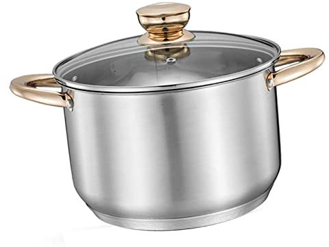 NLSOFO Suppentopf aus Edelstahl 304 – Suppentopf mit verdicktem Verbundboden, spezieller Suppentopf für Induktionsherde, Haushaltstopf für heiße Milch, Suppentopf mit Metallgriff (16 cm)
