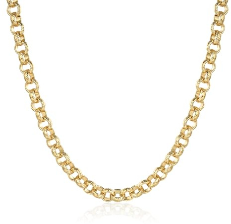 Gold Belcher Chain For Unisex, 30-Inch 8mm Round Link Necklace, PVD Gold Plated – 86g Weight – Bling King London