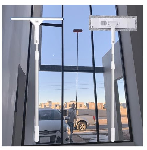 Limpiacristales Limpiador de Ventanas Limpiacristales Profesional para Ventanas Altas Exteriores, Kit Limpiacristales con Palo 3 4 5 6 7 M de Largo, Herramientas de Limpieza de Balcones Exteriores(L -