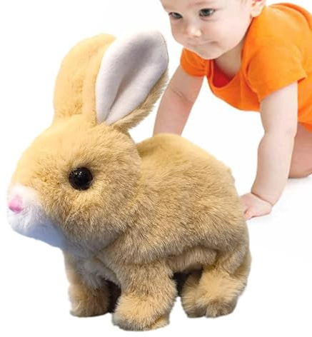 GkgWuxf Conejo de salto electrónico, Mascota de peluche de conejo saltando | Saltar eléctrico Soft Plux Figura,Mascota electrónica interactiva retorcer Orejas Conejo
