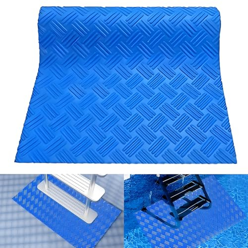 Pool Ladder Mat,36 Inch x 16 Inch Protective Pool Step Mat Non Slip Underwater,Pool Ladder Pad with Non-Slip Texture for Above Ground Swimming Pool Steps Liner and Pool Ladders Stairs