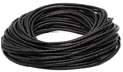 Spiralförmig gewickelter Kabelschlauch, Wicklung Rohr Spirale 4-30mm Draht Wrap Organzier Kabel Hülse Mantel Rohr Schutz PC Computer Linie Bündel Mangement(Noir,4mm)