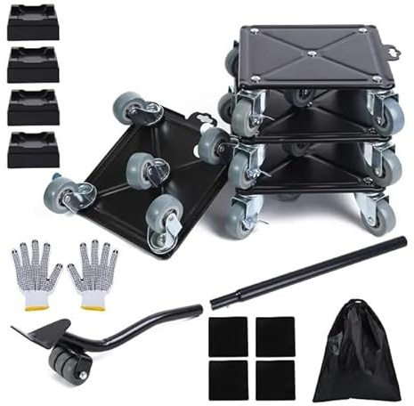 Transportador para Mover Muebles Pesados con Ruedas, Muy Resistente, Materiales, 600 kg, Ruedas para Muebles, Elevador Muebles 360° Ruedas Giratorias, Elevador de Muebles, Acero