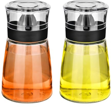 MJFENDAI 2 Stück Öl Sprayer Flasche, 160 ml Essig Sprayer Spender, Leakproof Öl Und Essig Spender mit Ausgießer, Essig öl Flaschen für Outdoor, Camping, Picknickküche