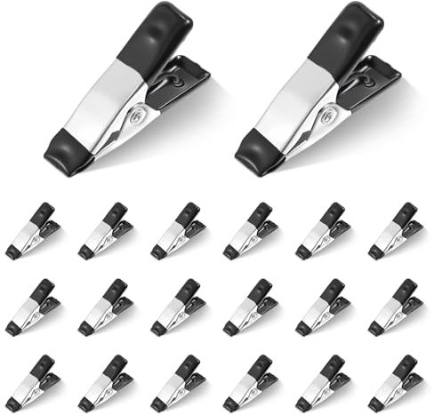 20 Pcs Spring Clamps Mini Clamps for Model Making Metal Spring Clamps Clips, Heavy Duty Tipped Grip Holder Rubber Coated, Small Clips Clamp for Tarpaulin, Camping, Woodworking, Model Making Tool