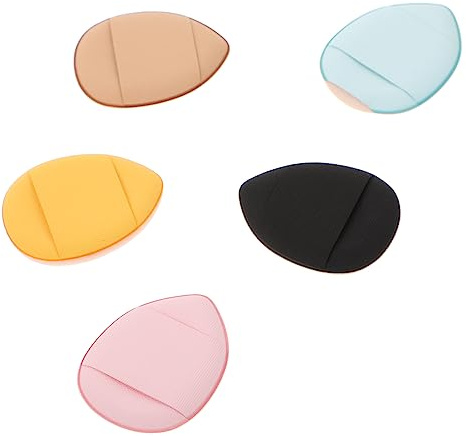 CALLARON Borlas De Maquillaje Mini 5 Piezas Tamaño Dedo Para Polvos Sueltos y Base Cosmética, Esponjas De Poliuretano Hidrófilo Para Uso Facial y Corrección Puntual