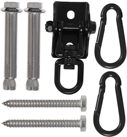 Milisten Kit de Suspension Hamac Acier Inoxydable Robuste avec Crochets Plafond Pivotants Support Multi Usage pour Balançoires Sacs de Frappe et Chaises Suspendues