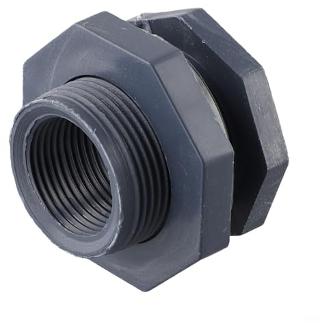 Zilimontt Adaptador de conector de tanque de PVC con rosca interna y junta de sellado de silicona, enchufe de manguera de jardín a prueba de fugas de larga duración para tanque de agua, acuario (1