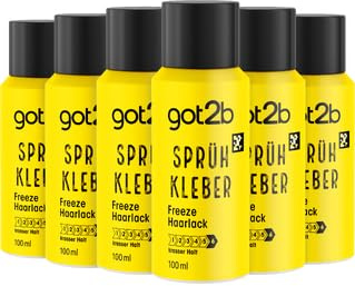 got2b Freeze Haarlack Sprüh Kleber Halt 6 (6x 100 ml), 72 h Haarspray für ultra starke Haarstylings, ohne zu verkleben oder auszutrocknen, fixiert bis zur nächsten Haarwäsche