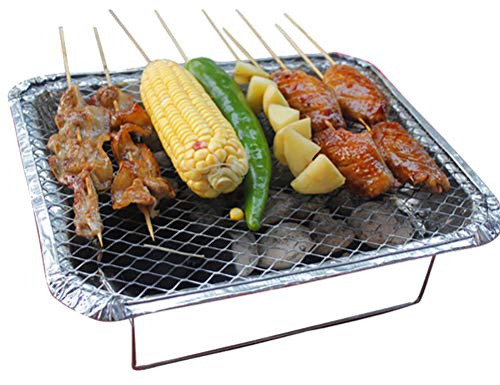 Engångsgrill, rökfri bärbar mini kolgrill, perfekt för picknick, camping, strand, utomhusresor, lätt att bära, ingen rengöring behövs