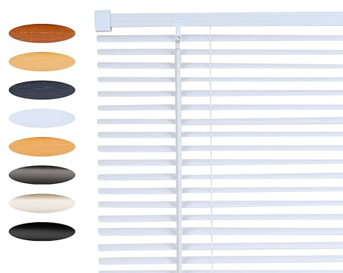 Lister Cartwright 25mm PVC Venetian Blinds for Windows – Trimmable, Easy Fit Curtains, Child Safe – Durable Home & Office Blind(White Textured, 117 cm Width x 160H cm)