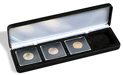 Leuchtturm 339265 Münzetuis Nobile - eckige Facheinteilung für 4X Quadrum-Kapsel Münzen - schwarz