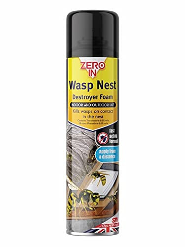 2x STV ZERO IN WASPS WASP NEST KILLER FOAM FOAMING SPRAY 300ML