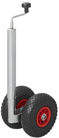 ProPlus 341508 Roue Jockey Double Jante Plastique avec Pneu d'Aire, 260x85 mm, 48 mm, Metal/Noir