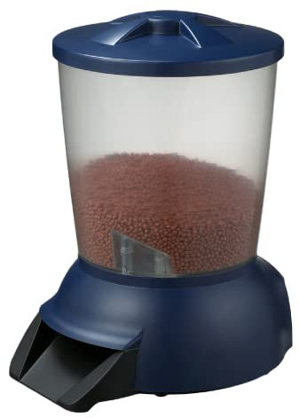 AquaForte Futterautomat 5 Liter mit 1.5V Batterien und 12V Transformator, 6x tägliche Fütterung, einstellbare Fütterungszeit und Menge, abnehmbarer Deckel und Futterautomat, LED Anzeige, 5 Meter Kabel