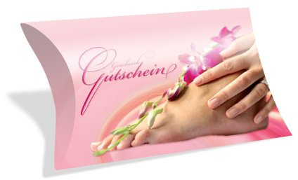 Gutscheinkarten in Etui-Form (10 Stück) einfach Werte eintragen und stempeln - Geschenkbox für Fußpflege, Wellness, Kosmetik