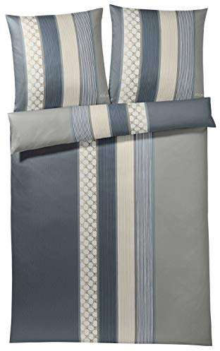 JOOP Bettwäsche Cornflower Stripes | 9 Deep Coal - 155 x 220 cm Kissenhülle 40x80 cm
